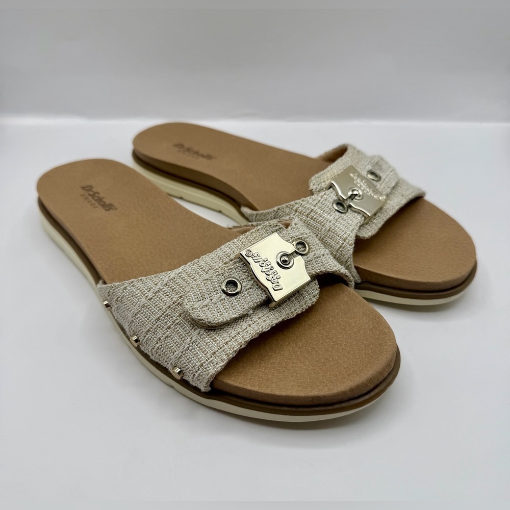 Dr. Scholl's Women's Tan Buckle Slide Sandals - Picture 2 of 16